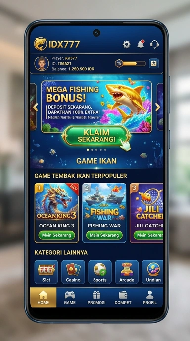 Cuplikan layar menu unduhan idx777 untuk perangkat Android